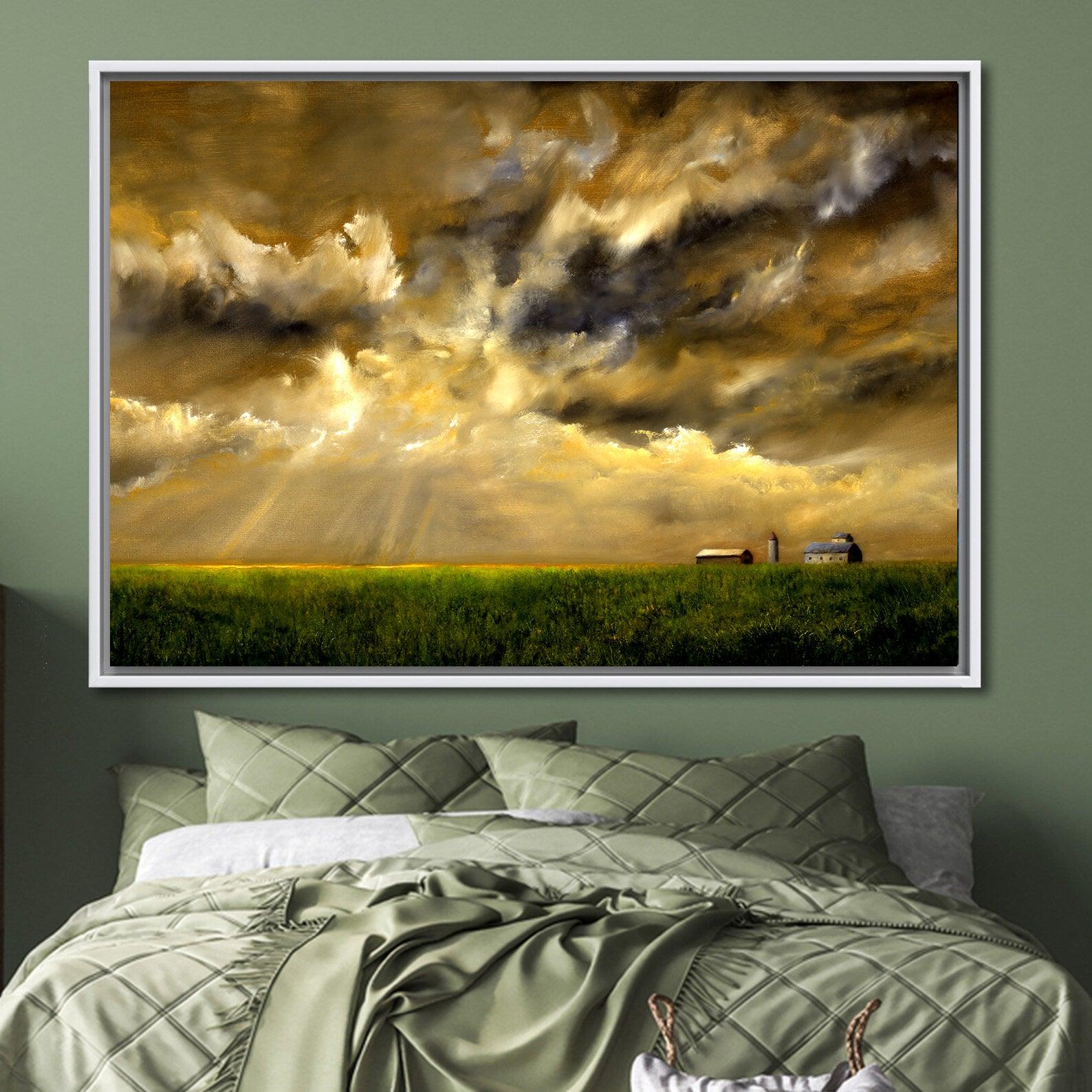 Tablou Canvas - Grainfield with storm