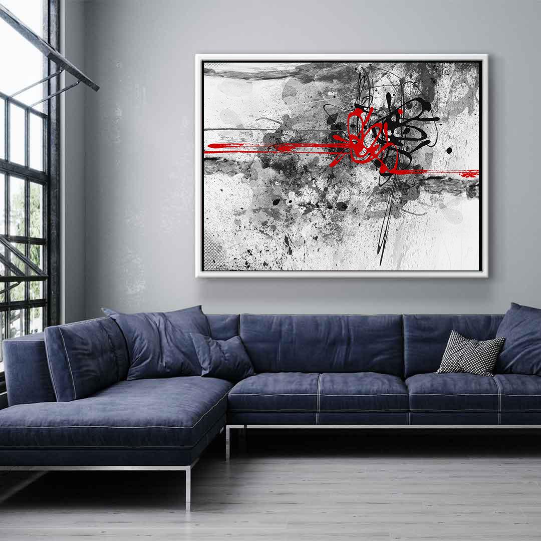 Tablou Canvas - Abstract rosu si negru