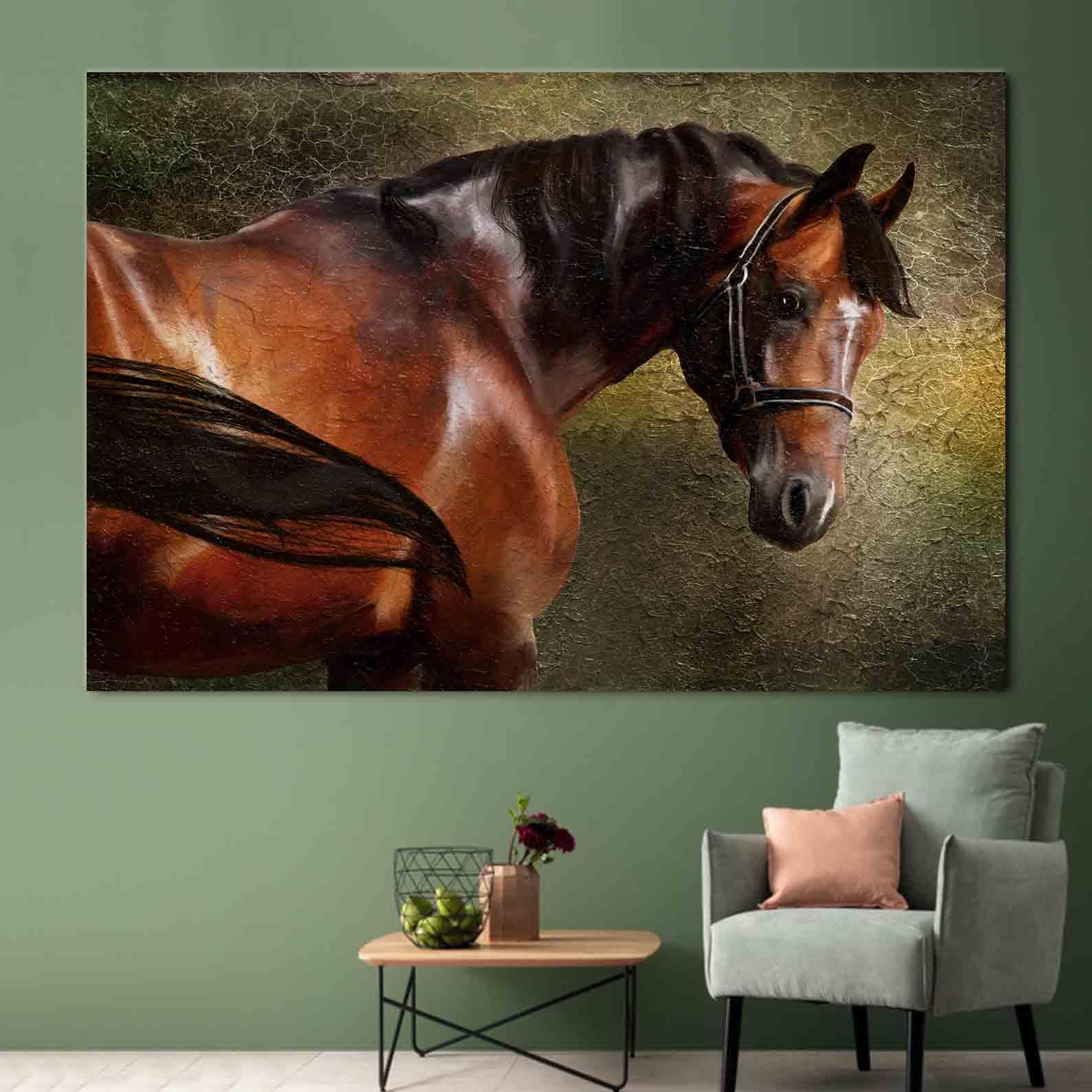 Peinture sur toile - Portrait de cheval