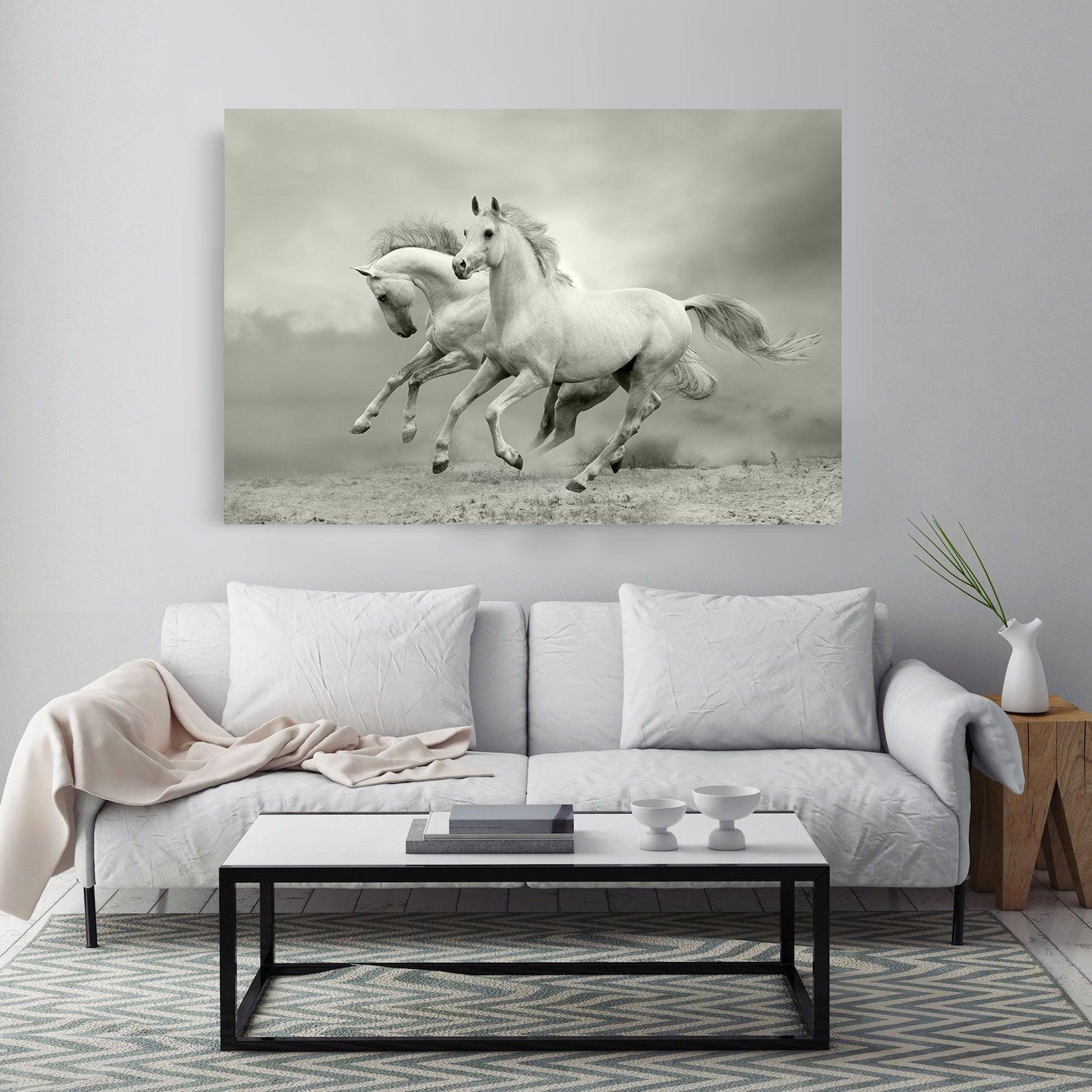 Tablou Canvas - Caii albi
