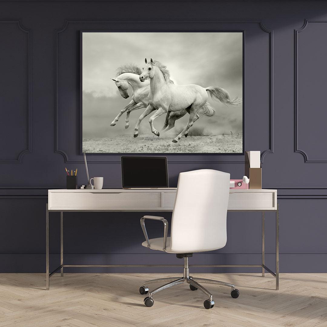 Tablou Canvas - Caii albi