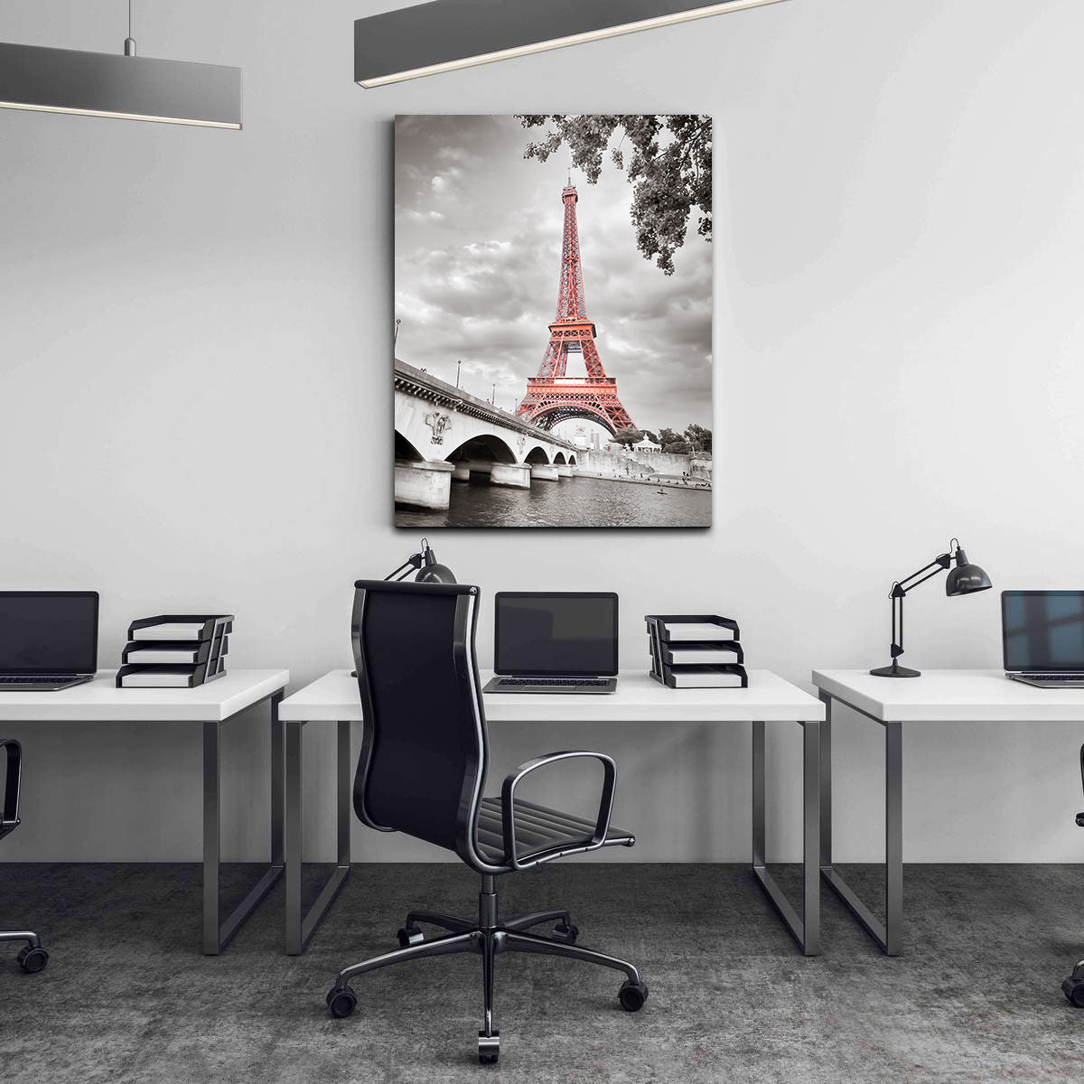 Tablou Canvas - Turnul Eiffel alb-negru