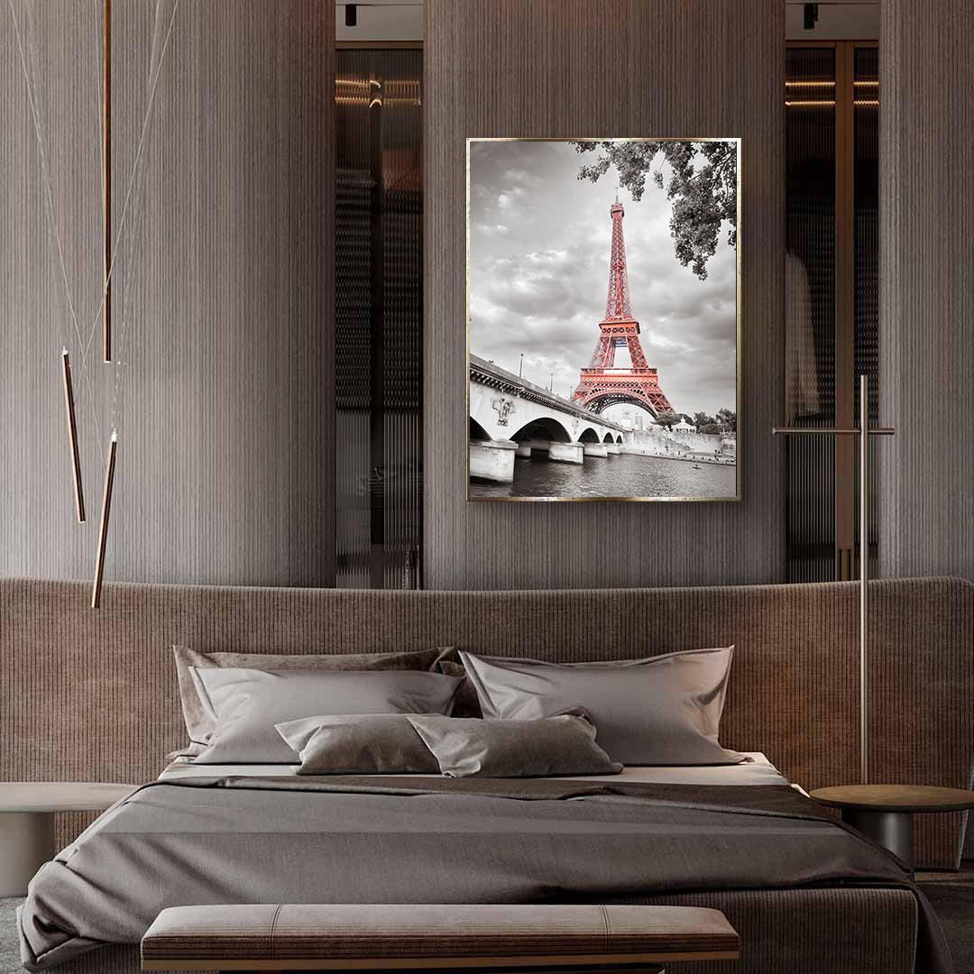 Tablou Canvas - Turnul Eiffel alb-negru