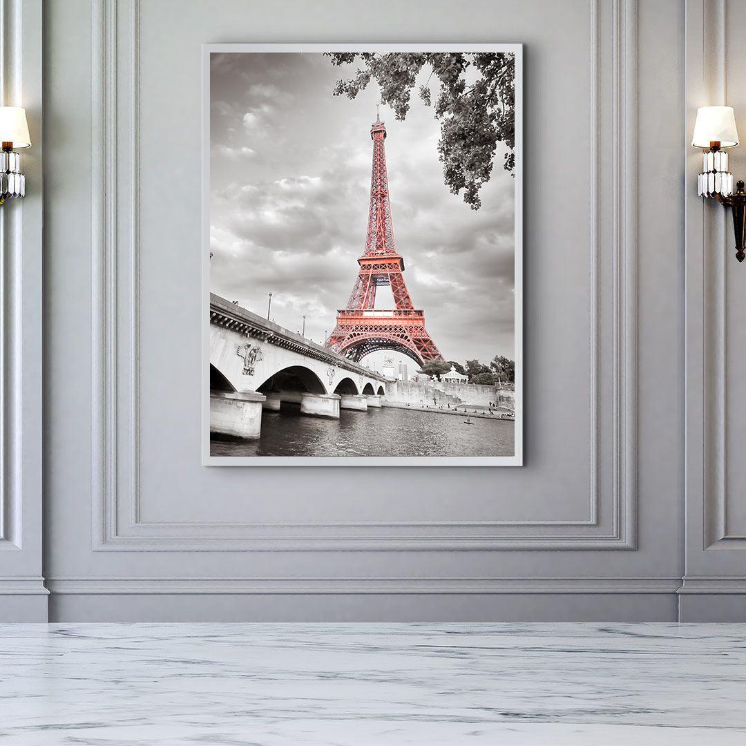 Tablou Canvas - Turnul Eiffel alb-negru