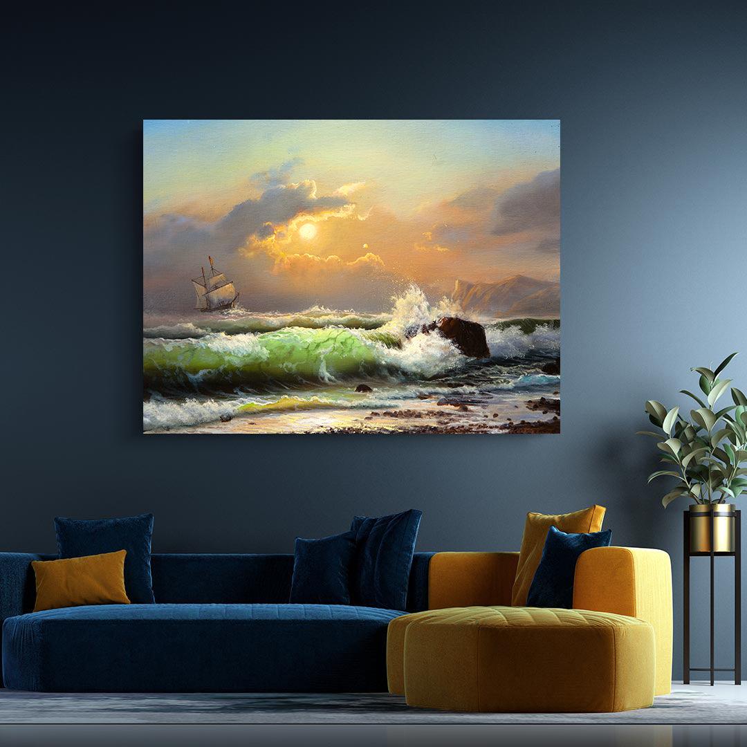 Tablou Canvas - Barca cu panze