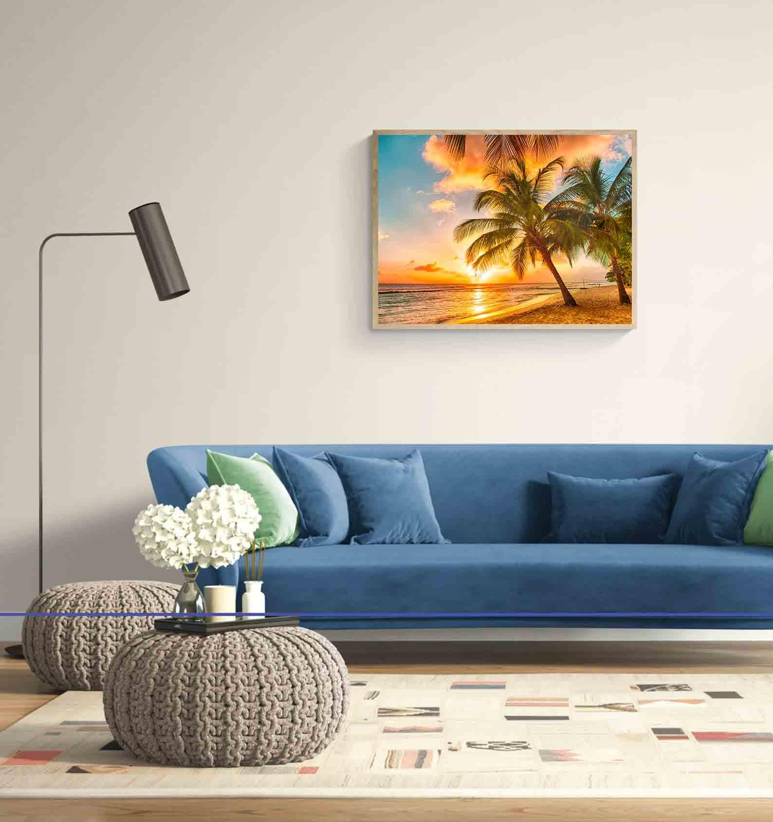 Tablou Canvas - Palmieri tropicali pe plaja