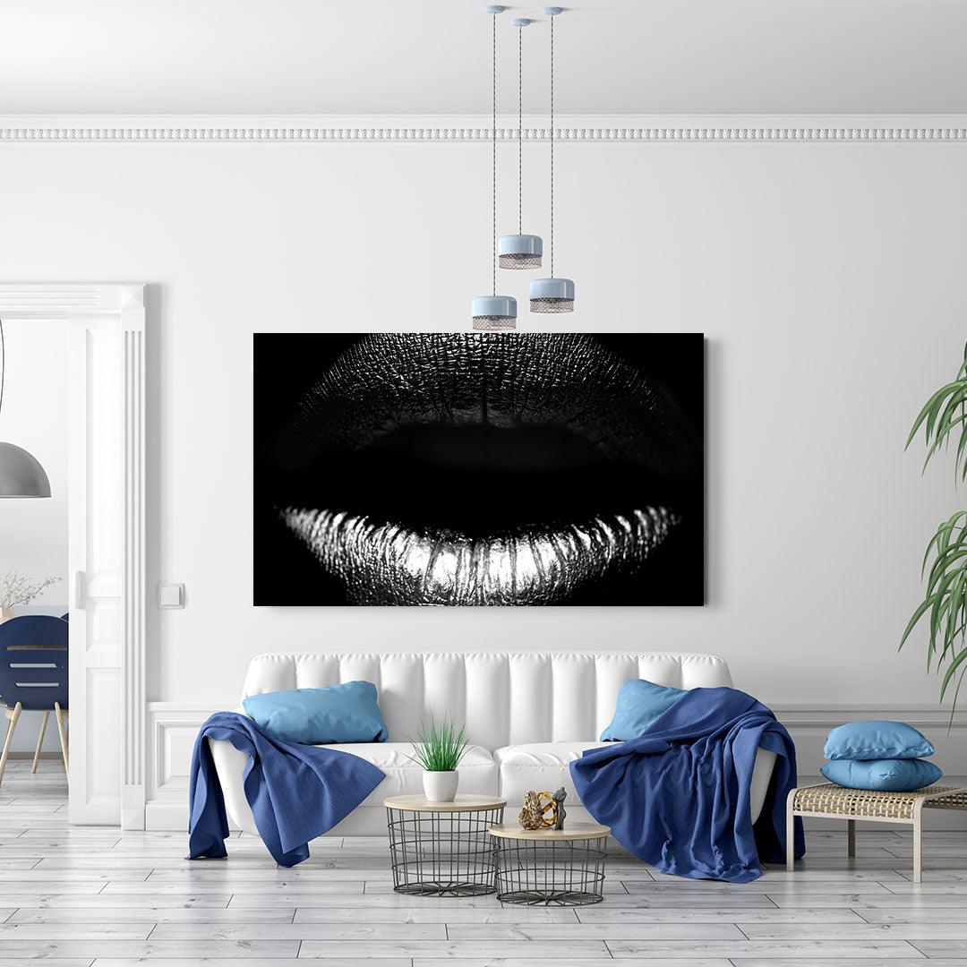 Tablou Canvas - Buze alb-negru