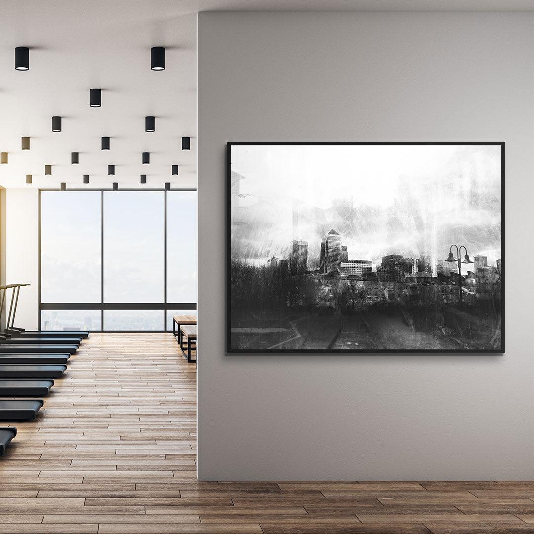 Peinture sur toile - Ville enfumée