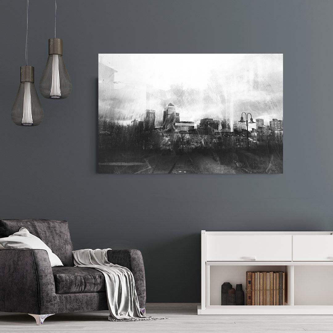 Peinture sur toile - Ville enfumée