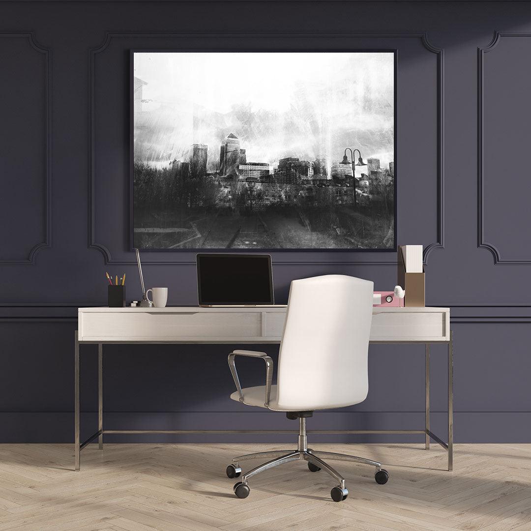 Peinture sur toile - Ville enfumée