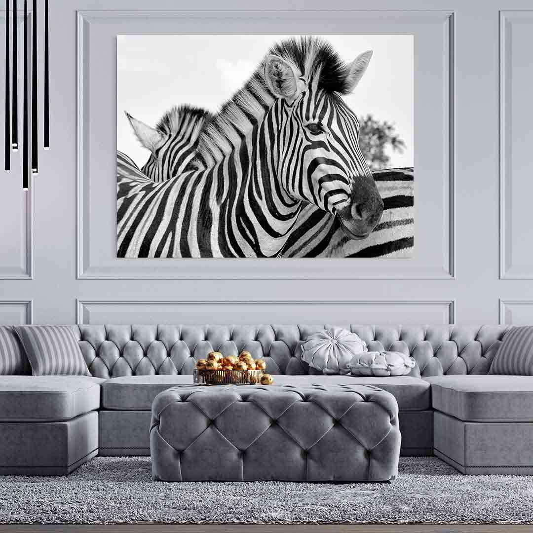 Tablou Canvas - Portret zebra alb-negru