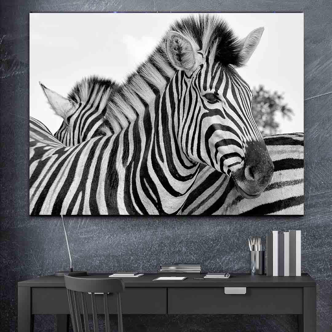 Tablou Canvas - Portret zebra alb-negru