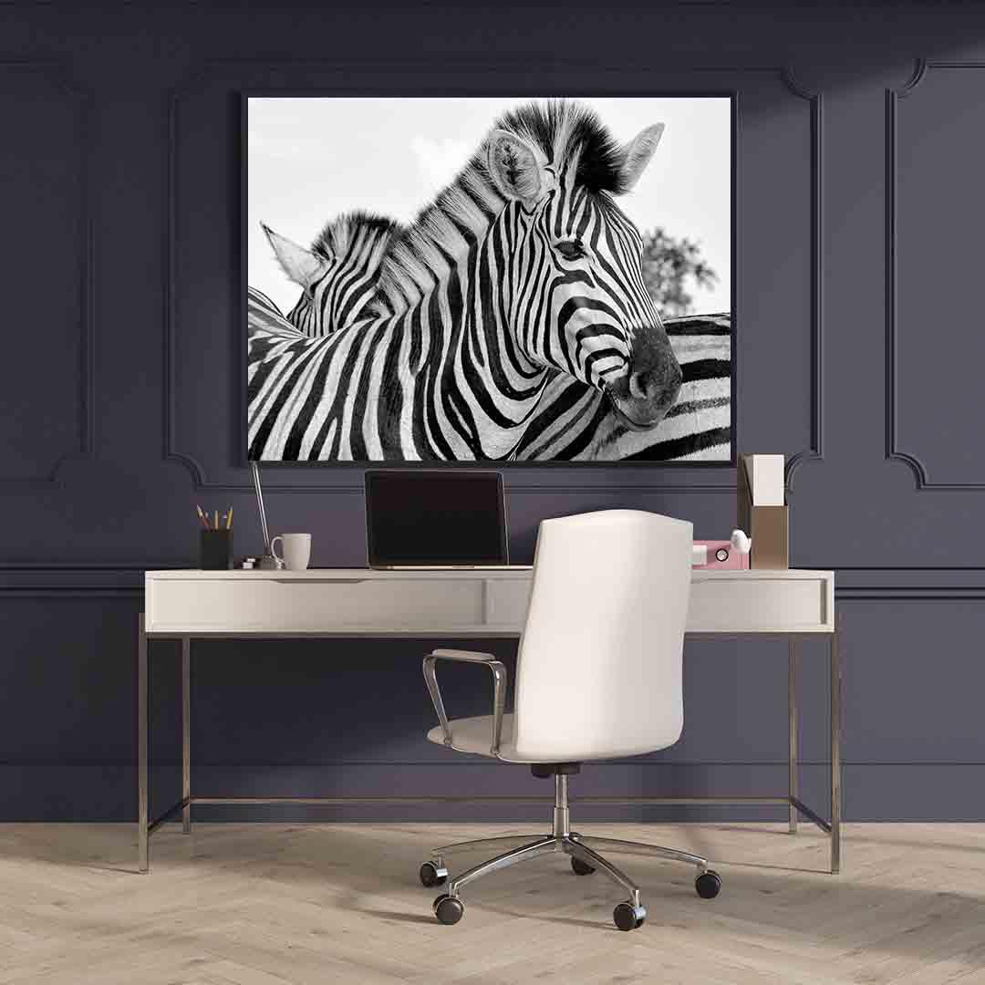 Tablou Canvas - Portret zebra alb-negru