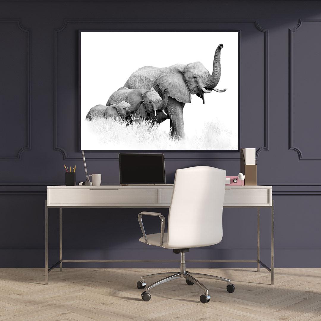 Tablou Canvas - Trei elefanti