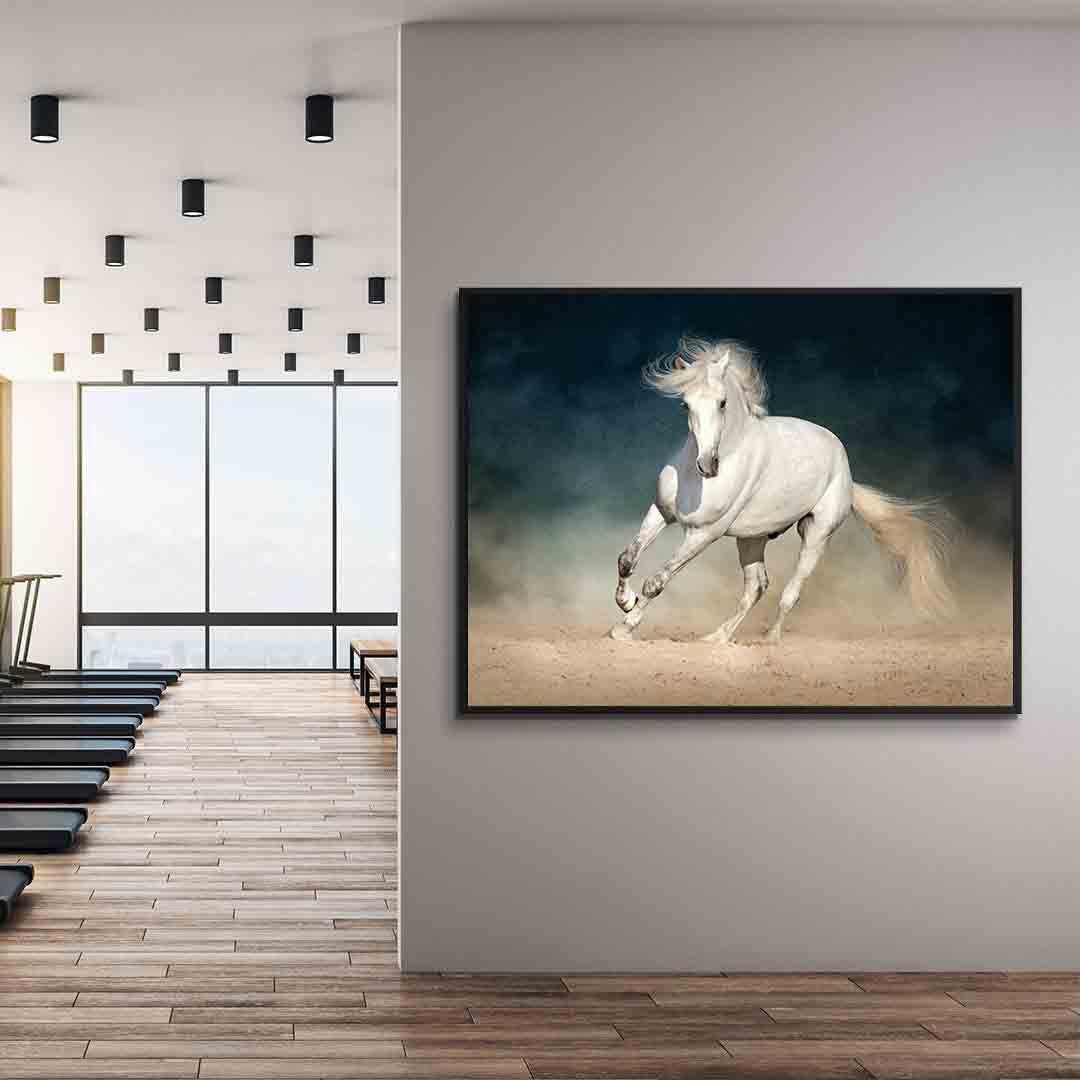 Tablou Canvas - Cal alb alergand