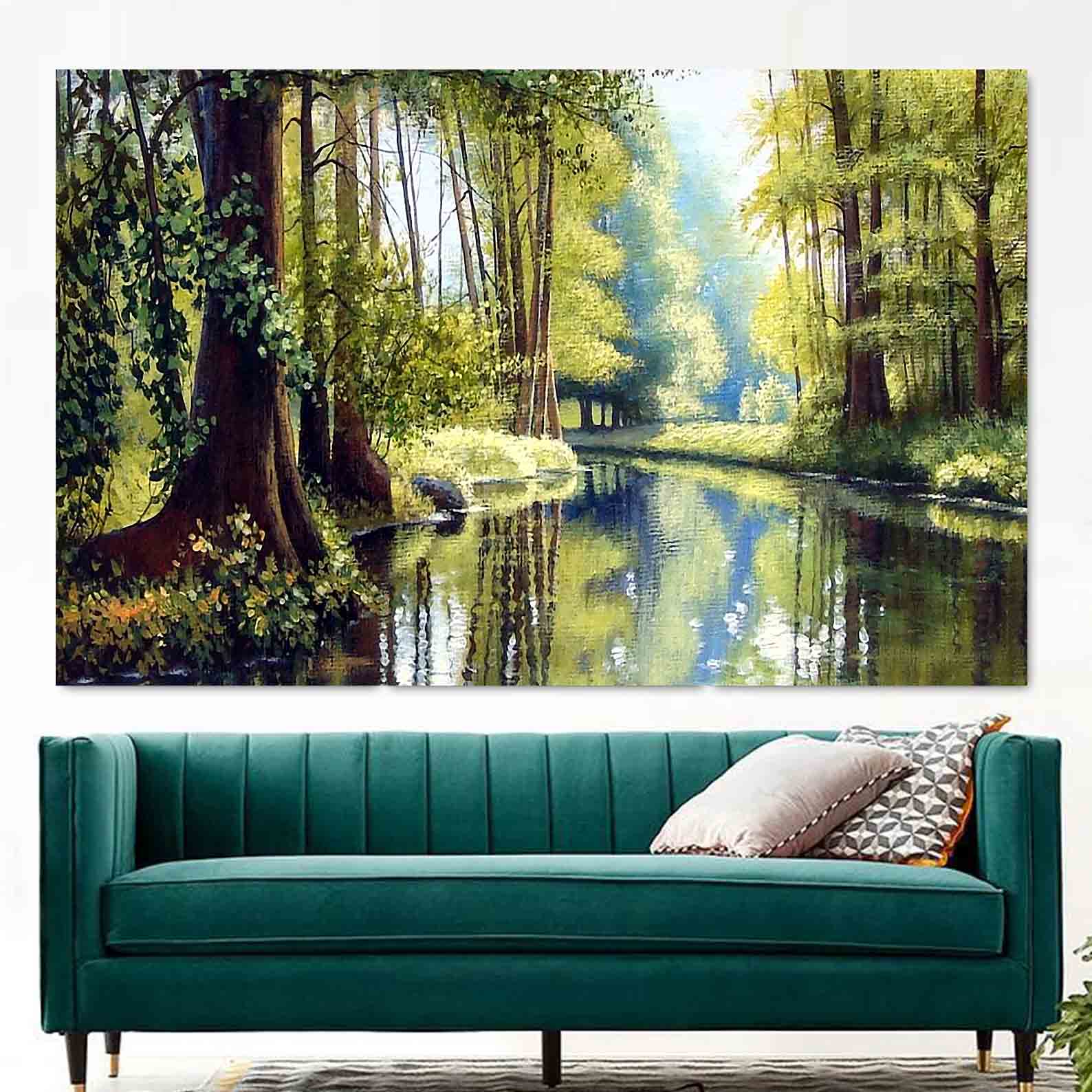 Tablou Canvas - Peisaj de vara cu rau