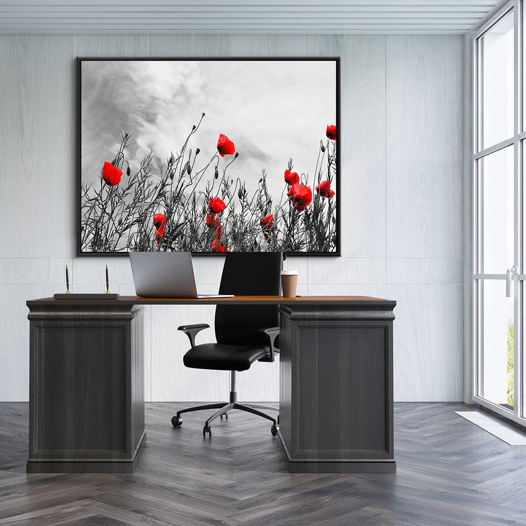 Peinture sur toile - Coquelicots rouges