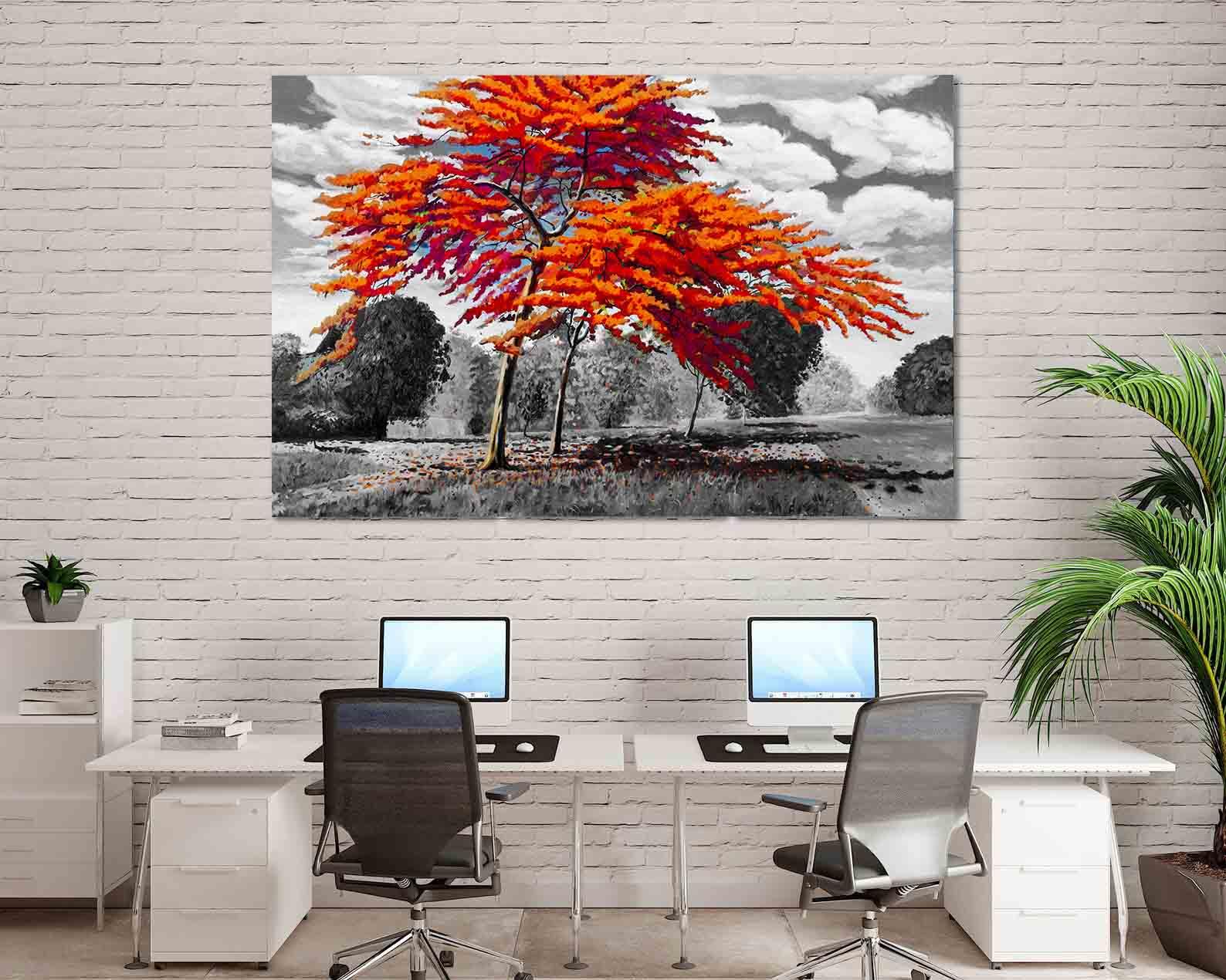 Tablou Canvas - Copacii rosii