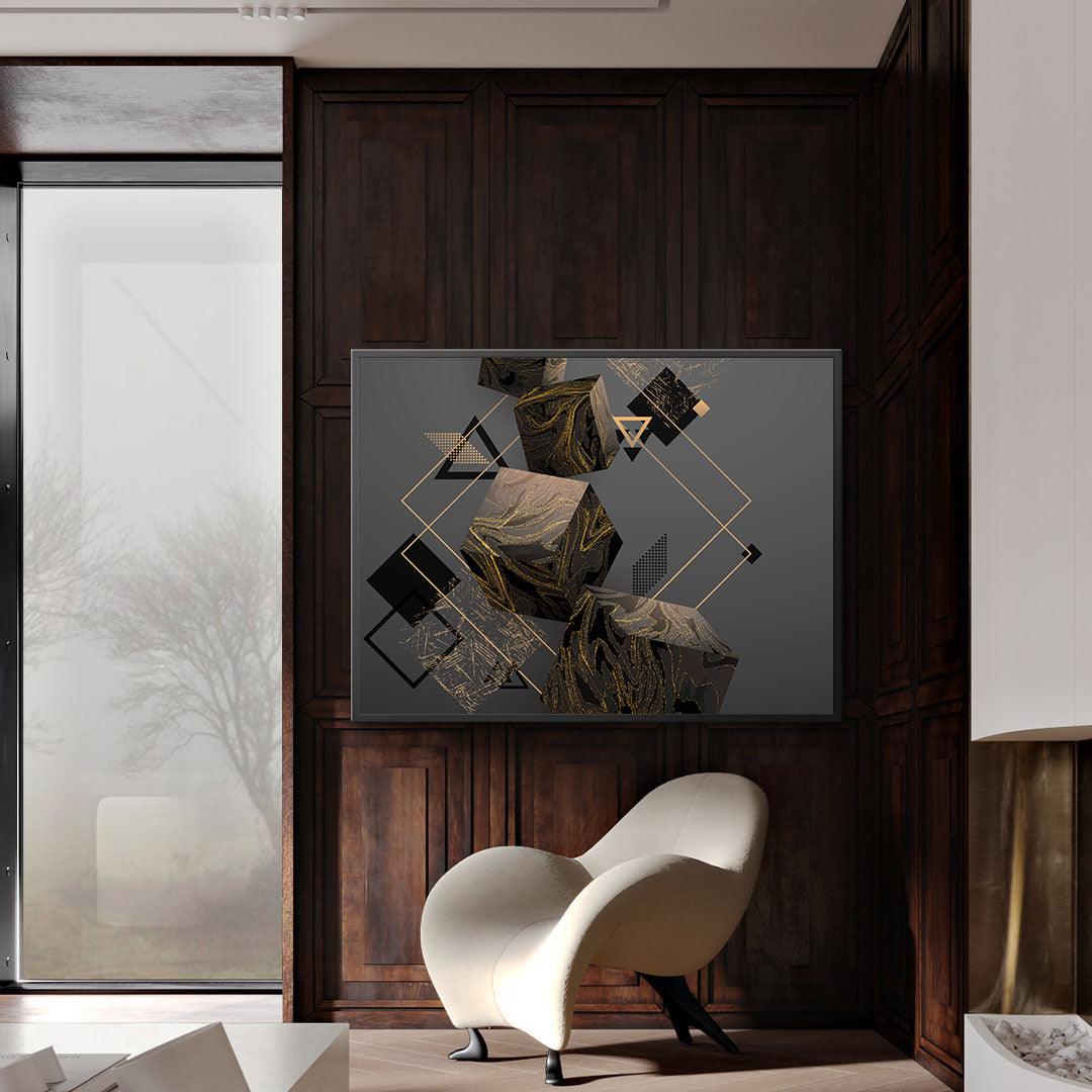 Tablou Canvas - Cub auriu si negru