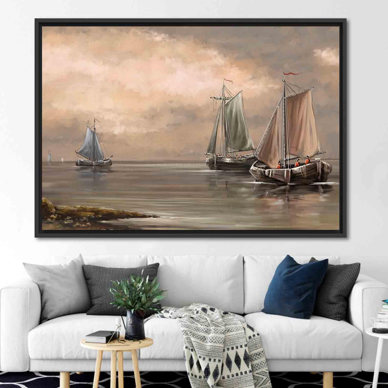 Tablou Canvas - Barci cu panze pe mare