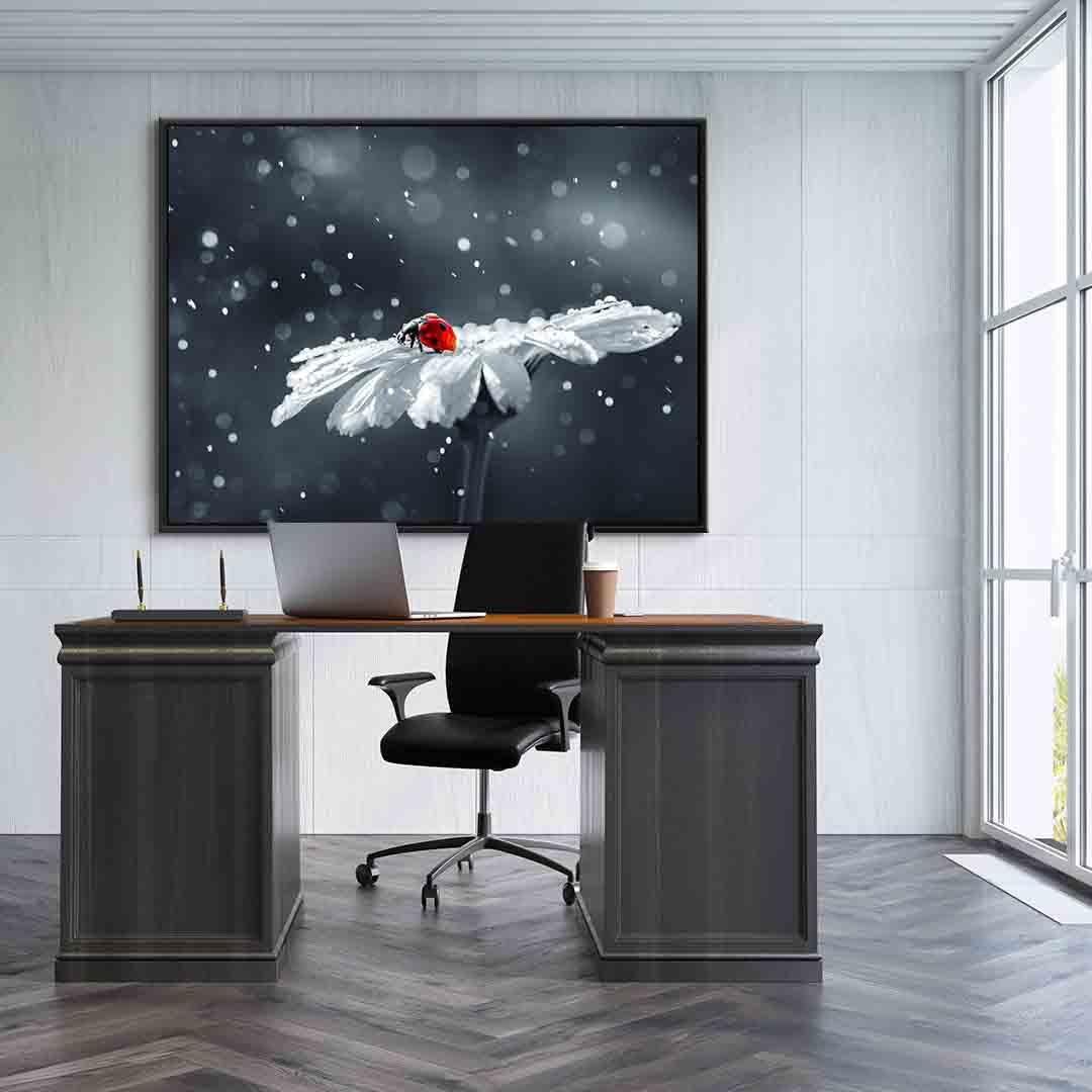 Peinture sur toile - Coccinelle sur un arbre roumain