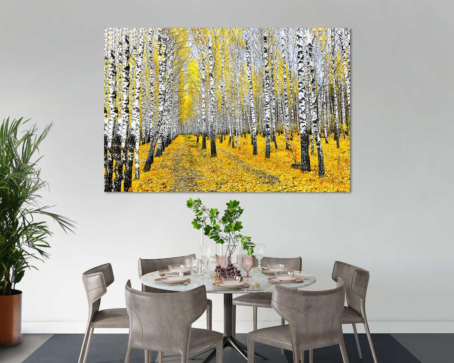 Tablou Canvas - Padure de mesteceni toamna