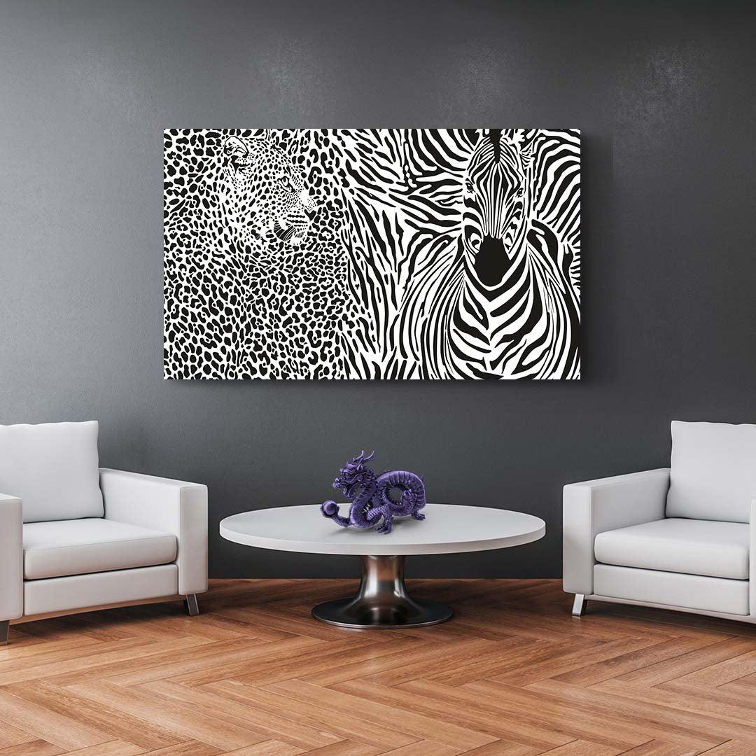 Tablou Canvas - Iluzie leopard si zebra