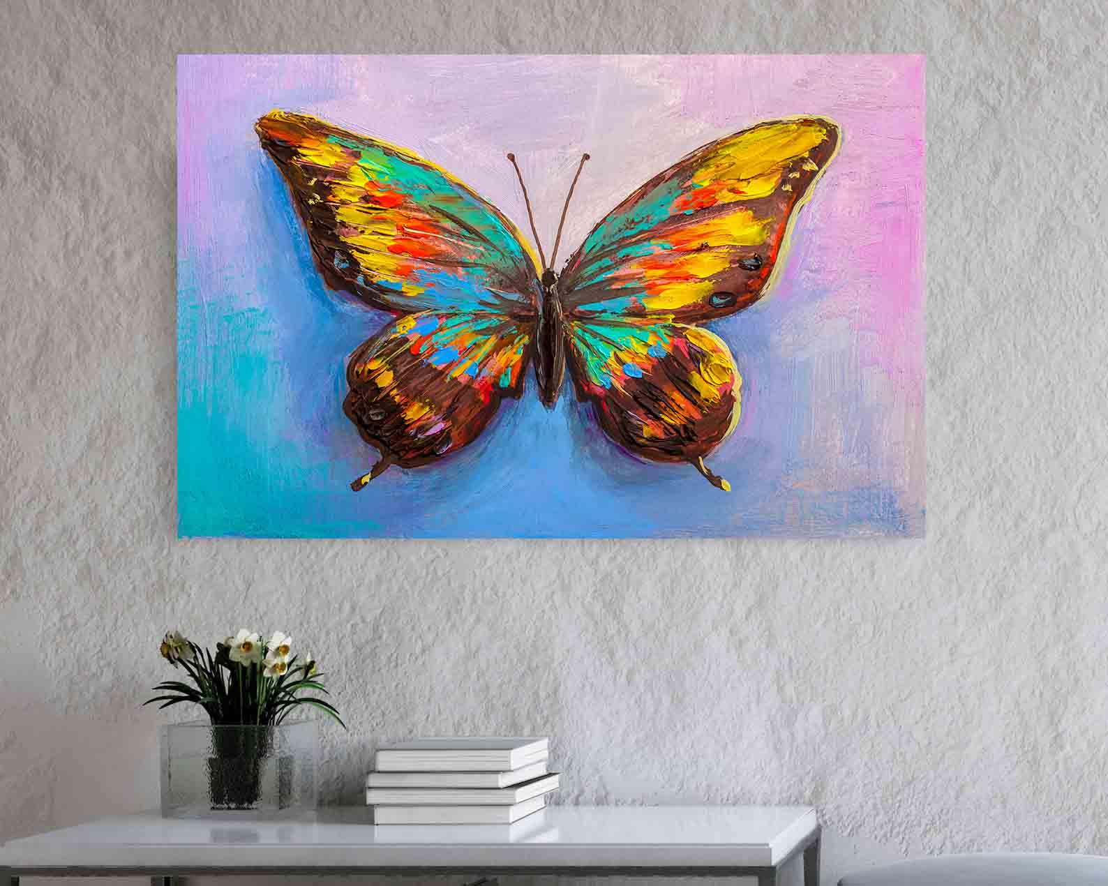 Tableau sur toile - Papillon multicolore