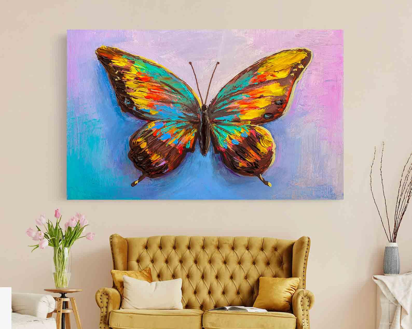 Tableau sur toile - Papillon multicolore