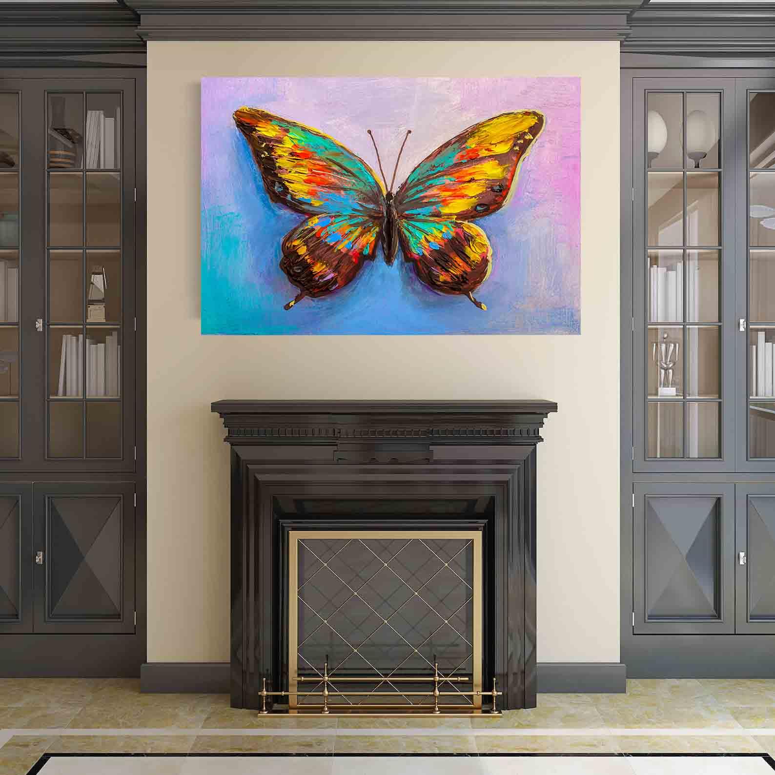 Tableau sur toile - Papillon multicolore