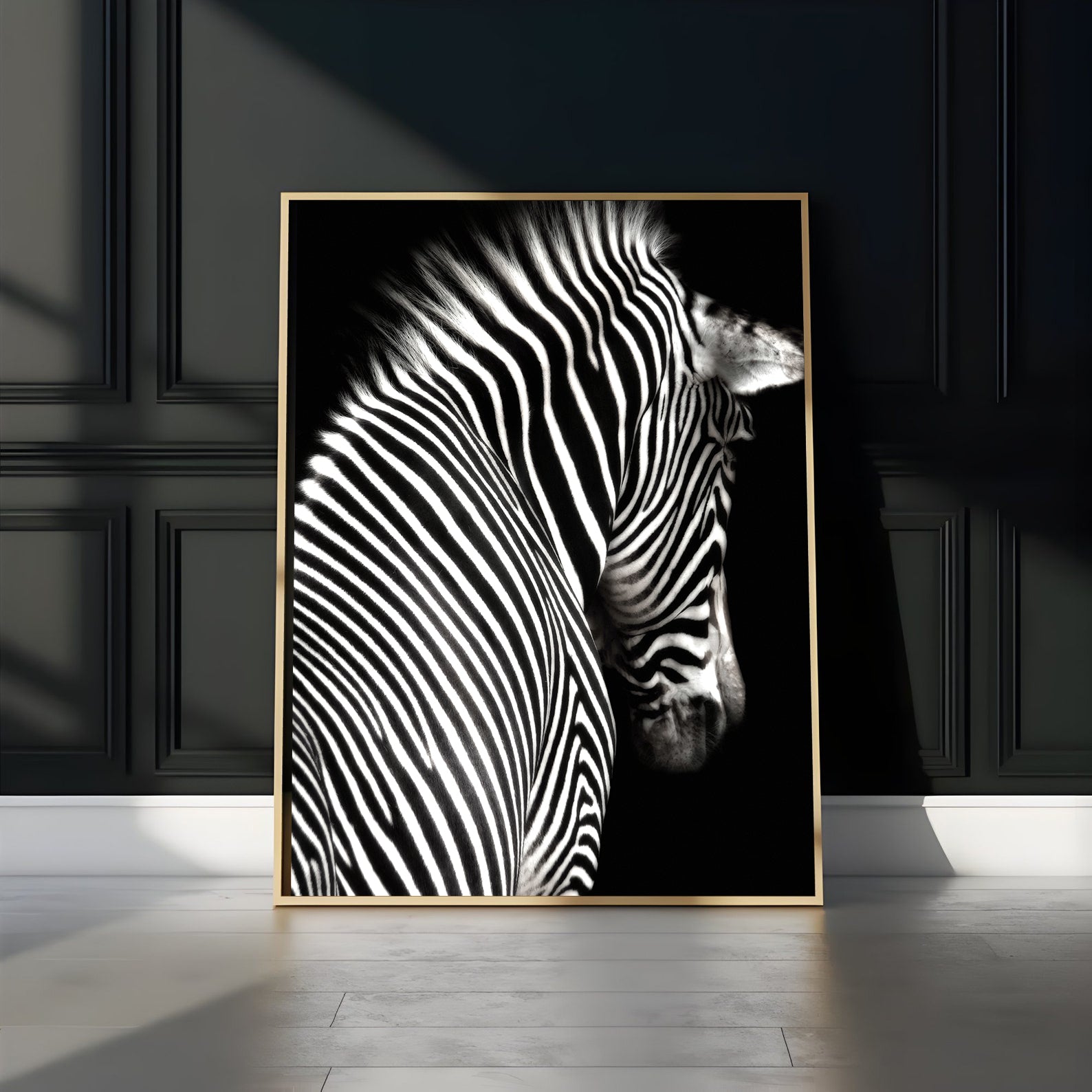 Tableau sur toile - Zèbre noir et blanc