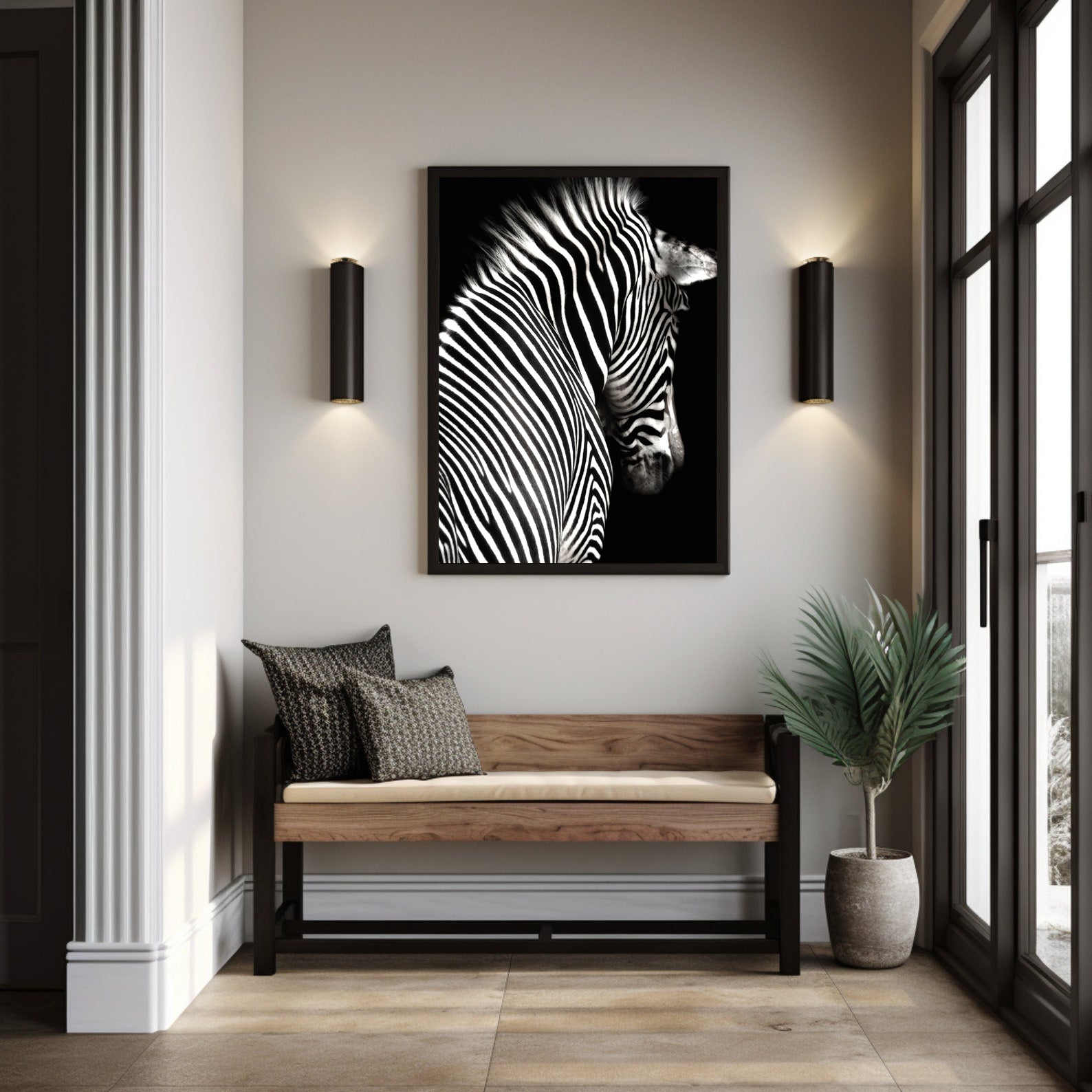 Tableau sur toile - Zèbre noir et blanc