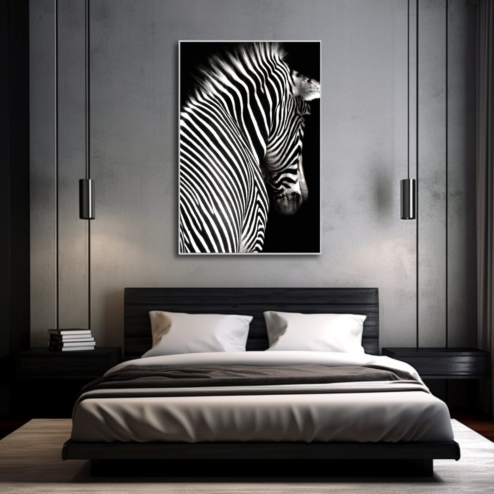 Tableau sur toile - Zèbre noir et blanc