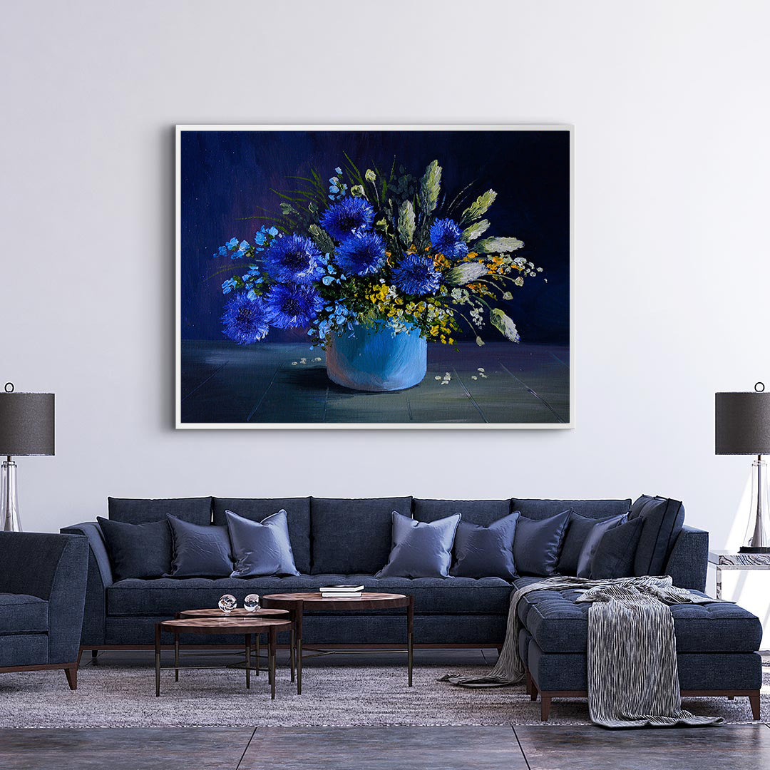 Tablou Canvas - Flori albastre