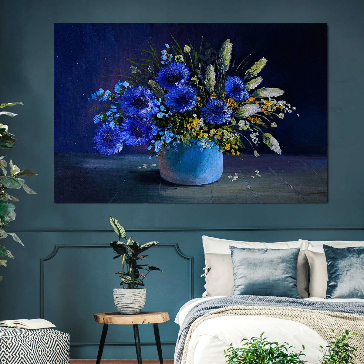 Tablou Canvas - Flori albastre