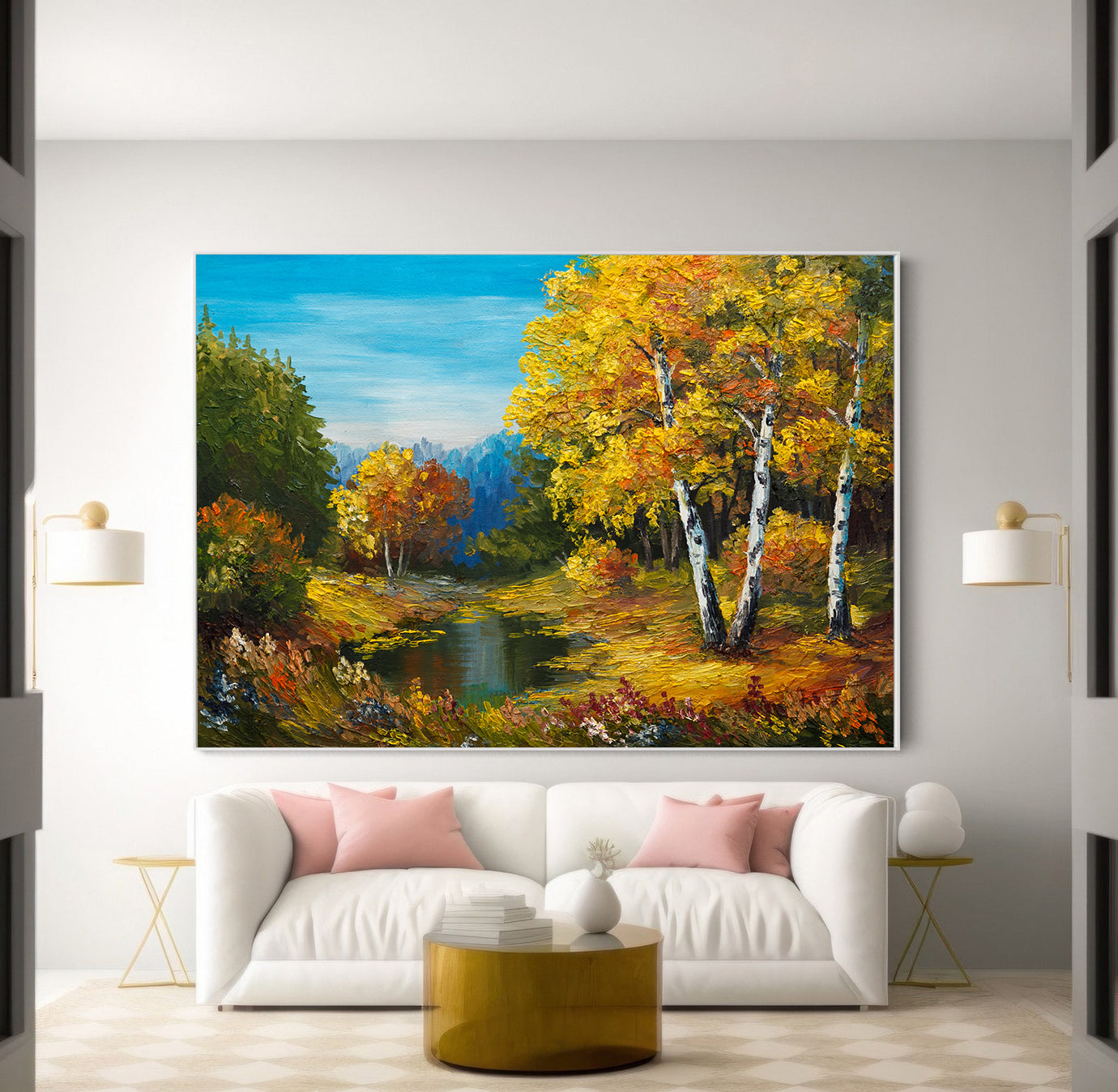 Peinture sur toile - Paysage d'automne