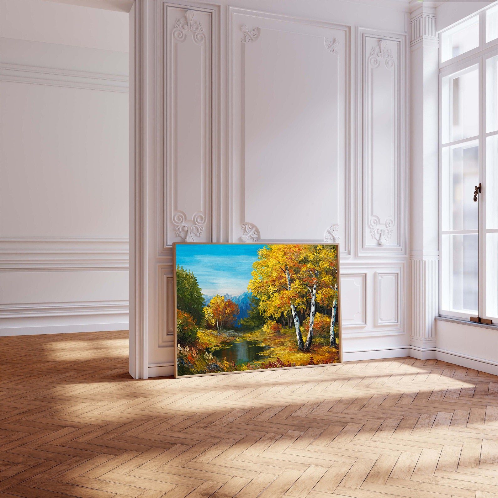 Peinture sur toile - Paysage d'automne