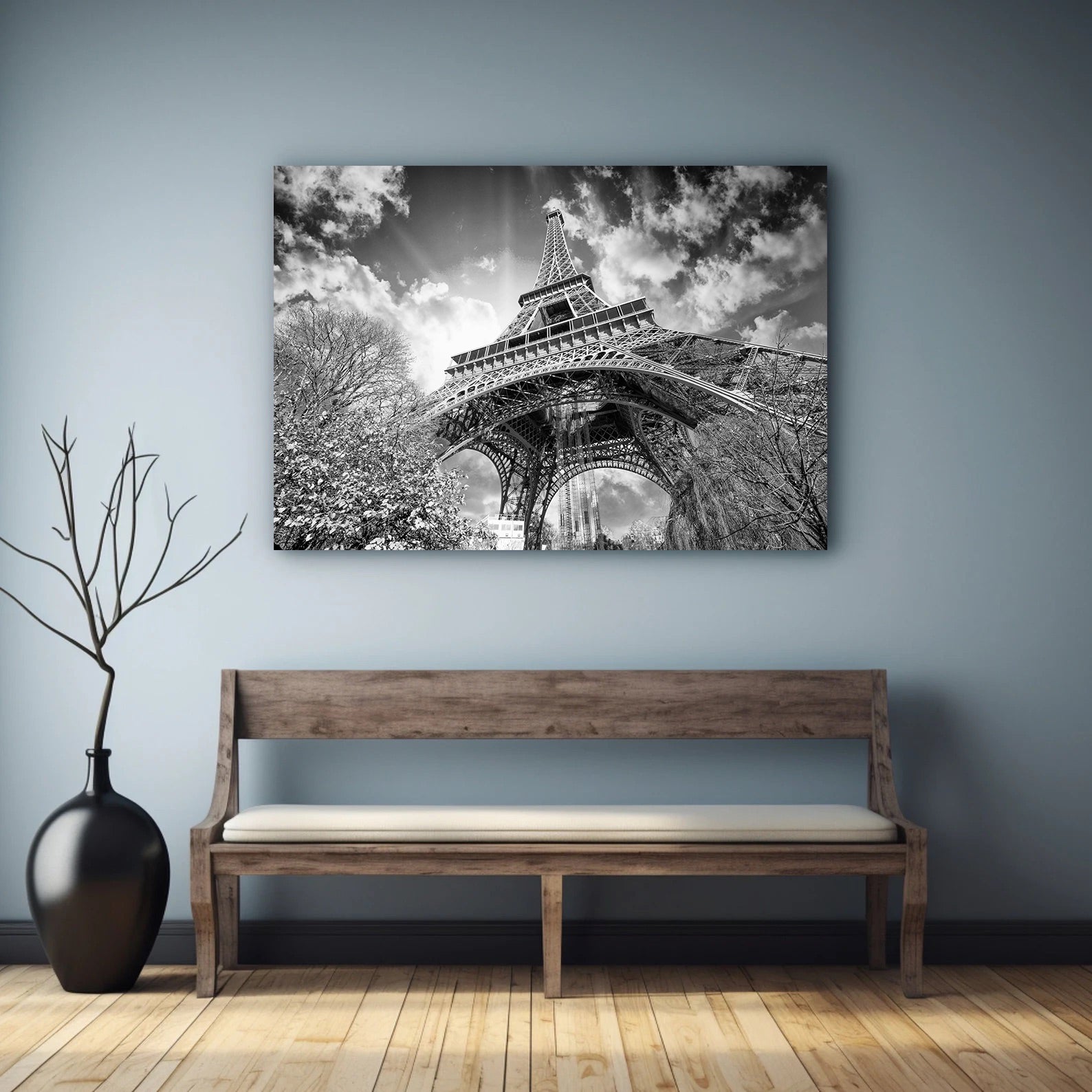 Tablou Canvas - Turnul Eiffel Alb Negru