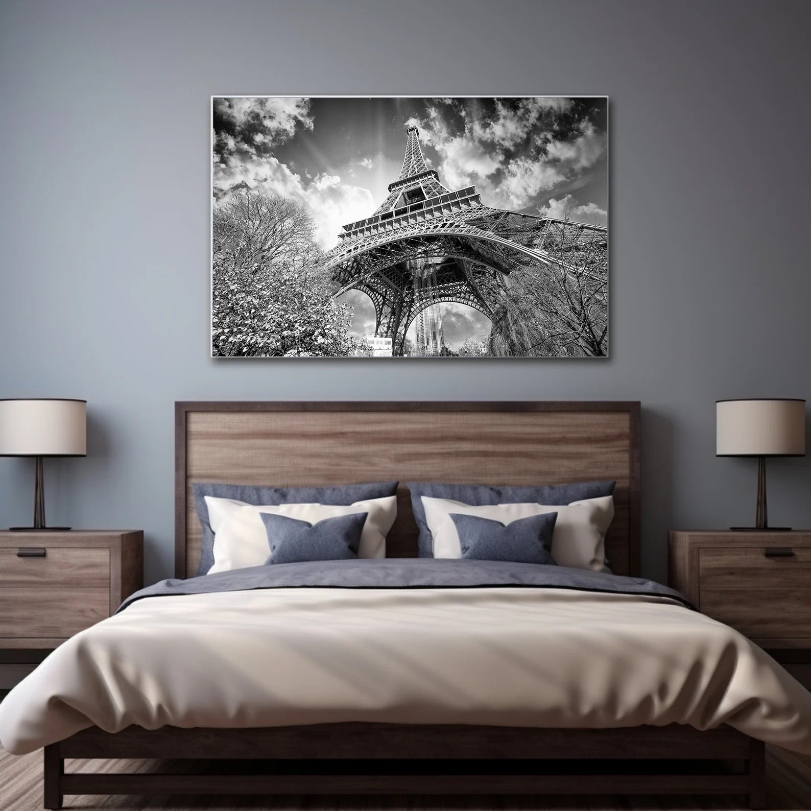 Tablou Canvas - Turnul Eiffel Alb Negru