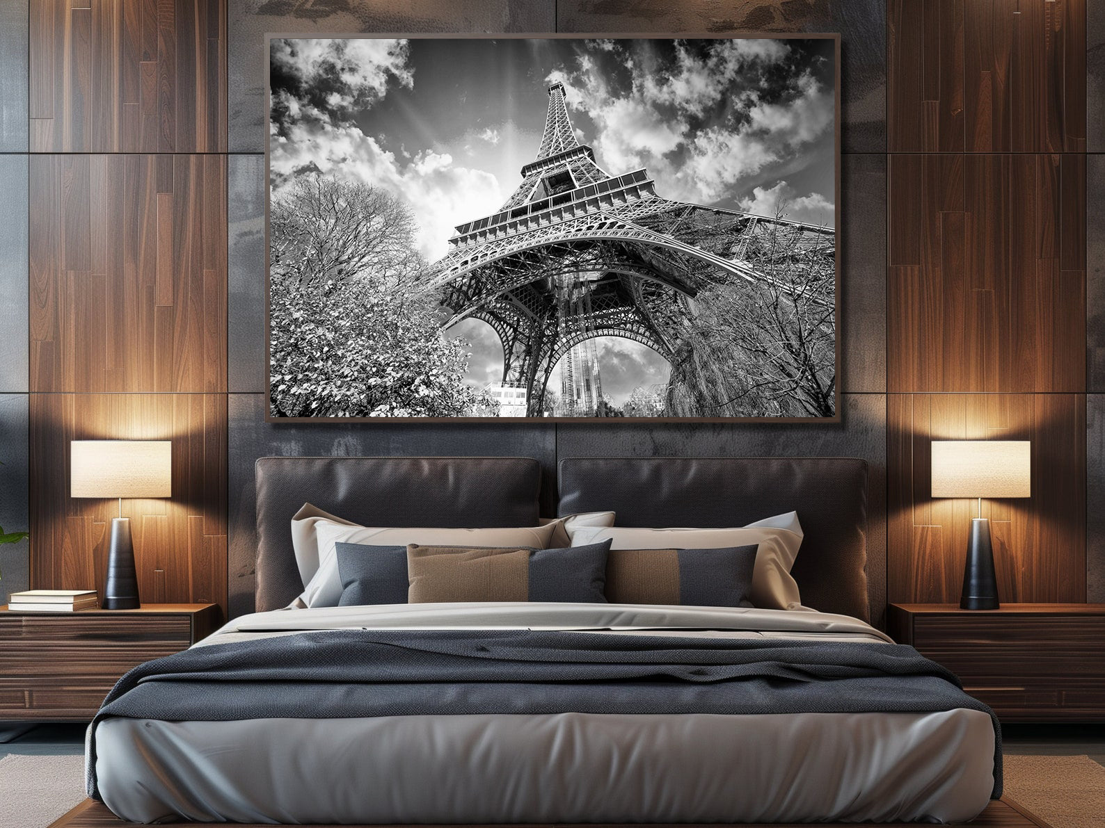 Tablou Canvas - Turnul Eiffel Alb Negru