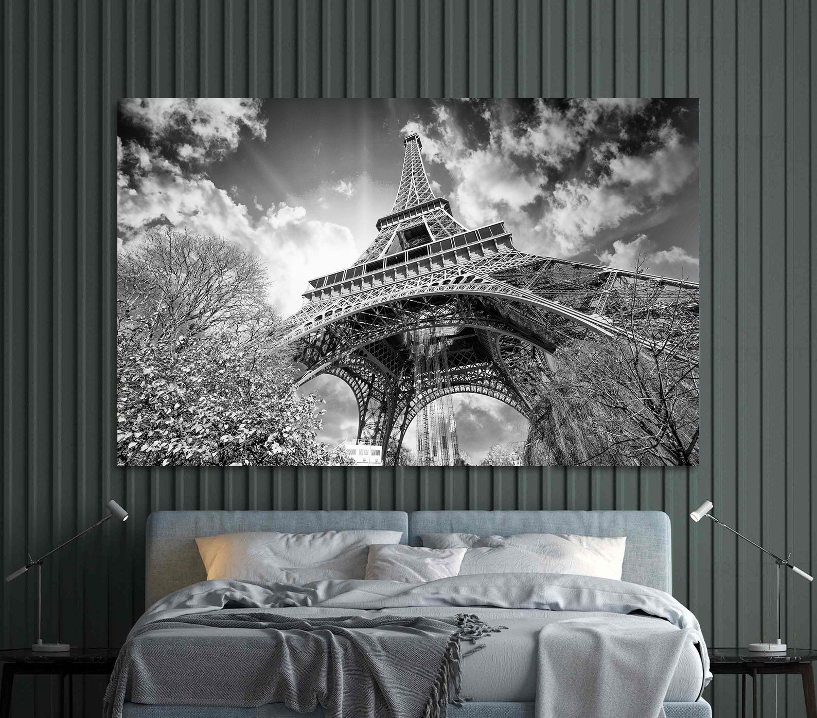 Tablou Canvas - Turnul Eiffel Alb Negru