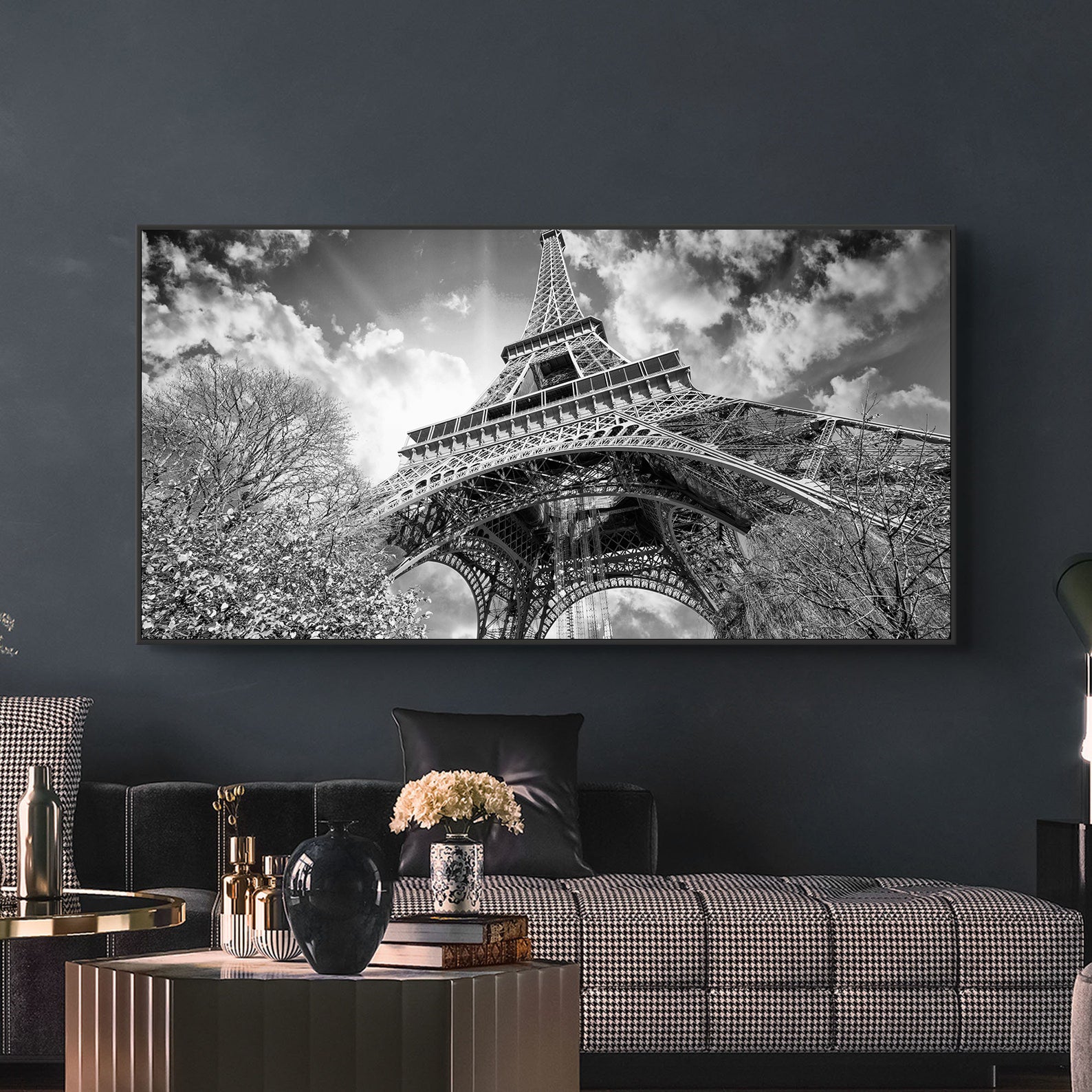 Tablou Canvas - Turnul Eiffel Alb Negru