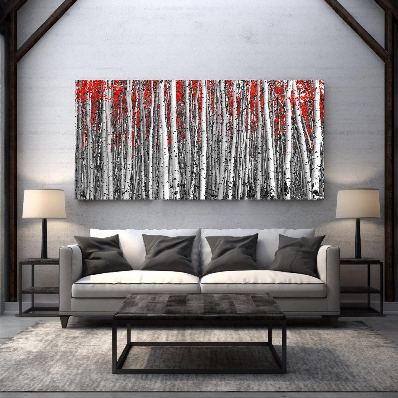 Peinture sur toile – Arbres en noir et blanc