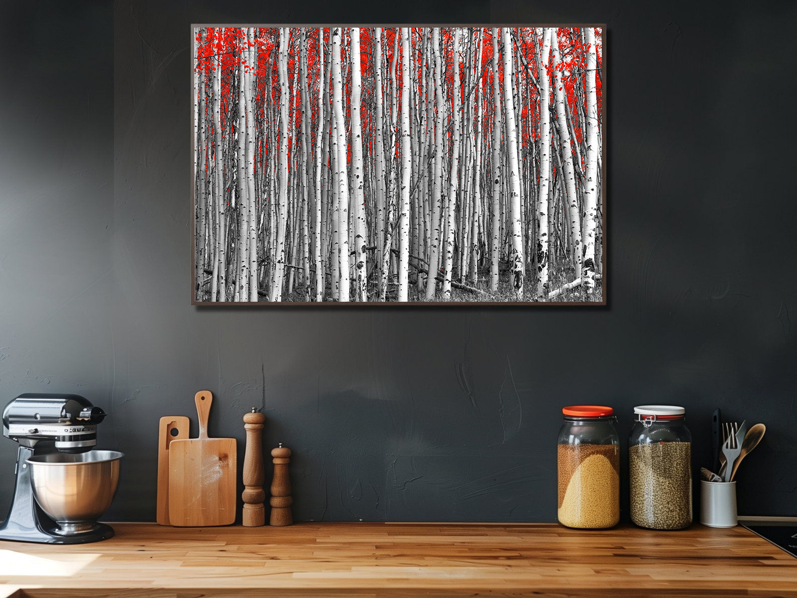 Peinture sur toile – Arbres en noir et blanc
