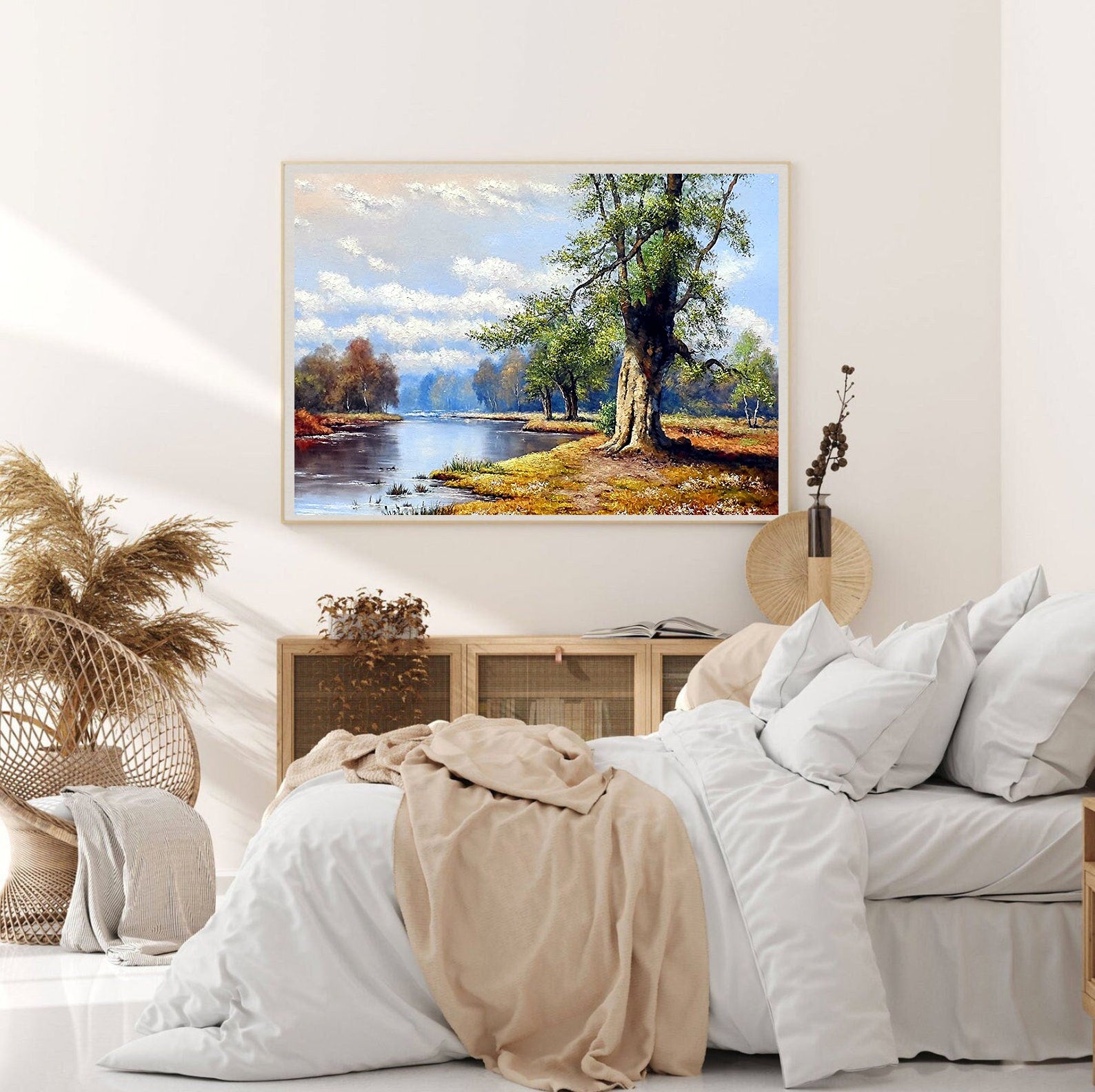 Peinture sur toile - Paysage fluvial