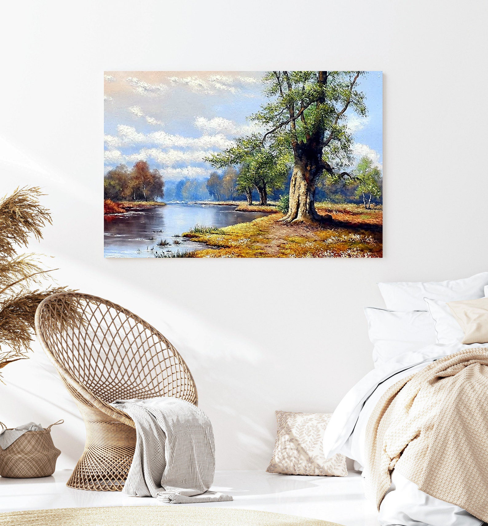 Peinture sur toile - Paysage fluvial