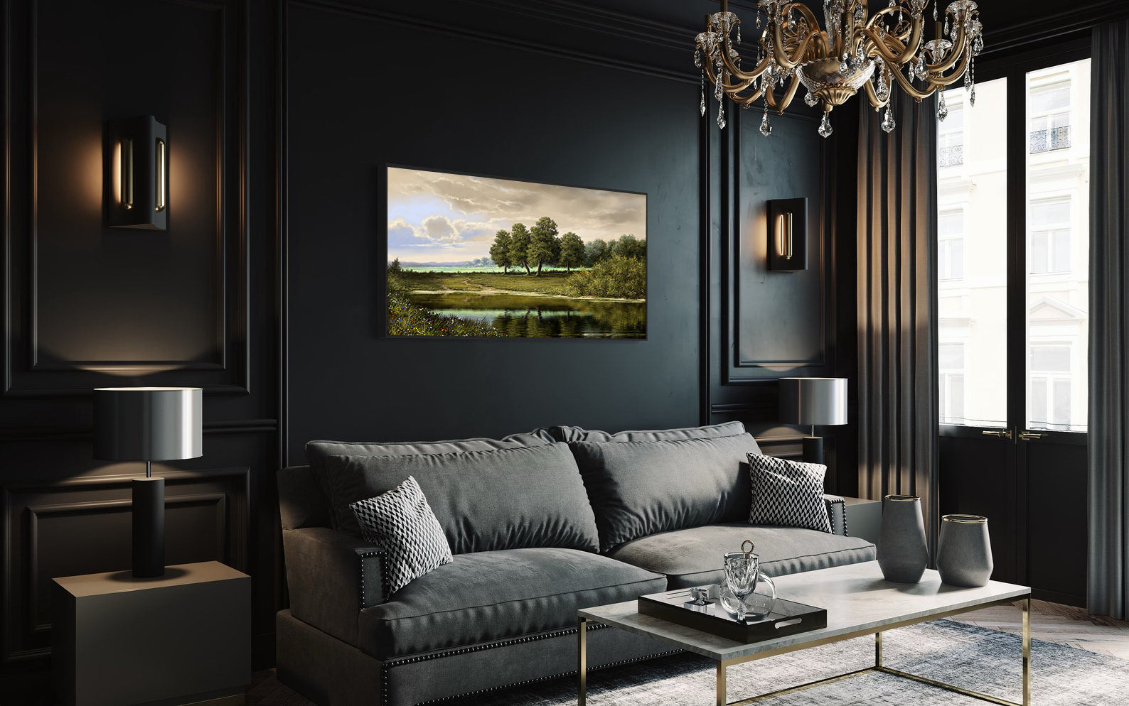 Peinture sur toile - Paysage simple