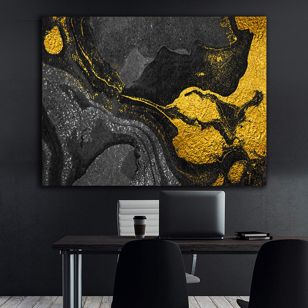 Tablou Canvas - Abstract Auriu și Negru
