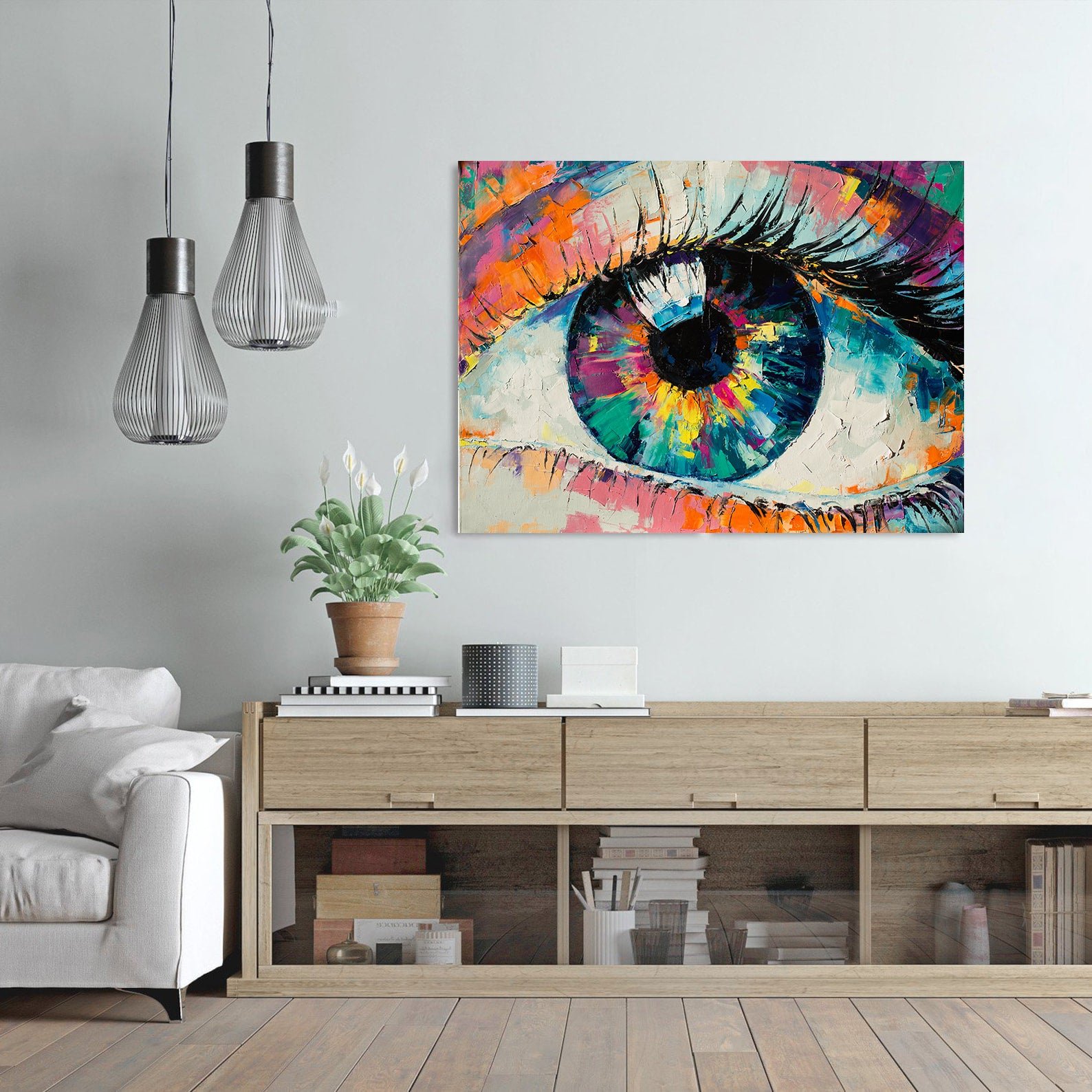 Tableau sur toile - Yeux multicolores