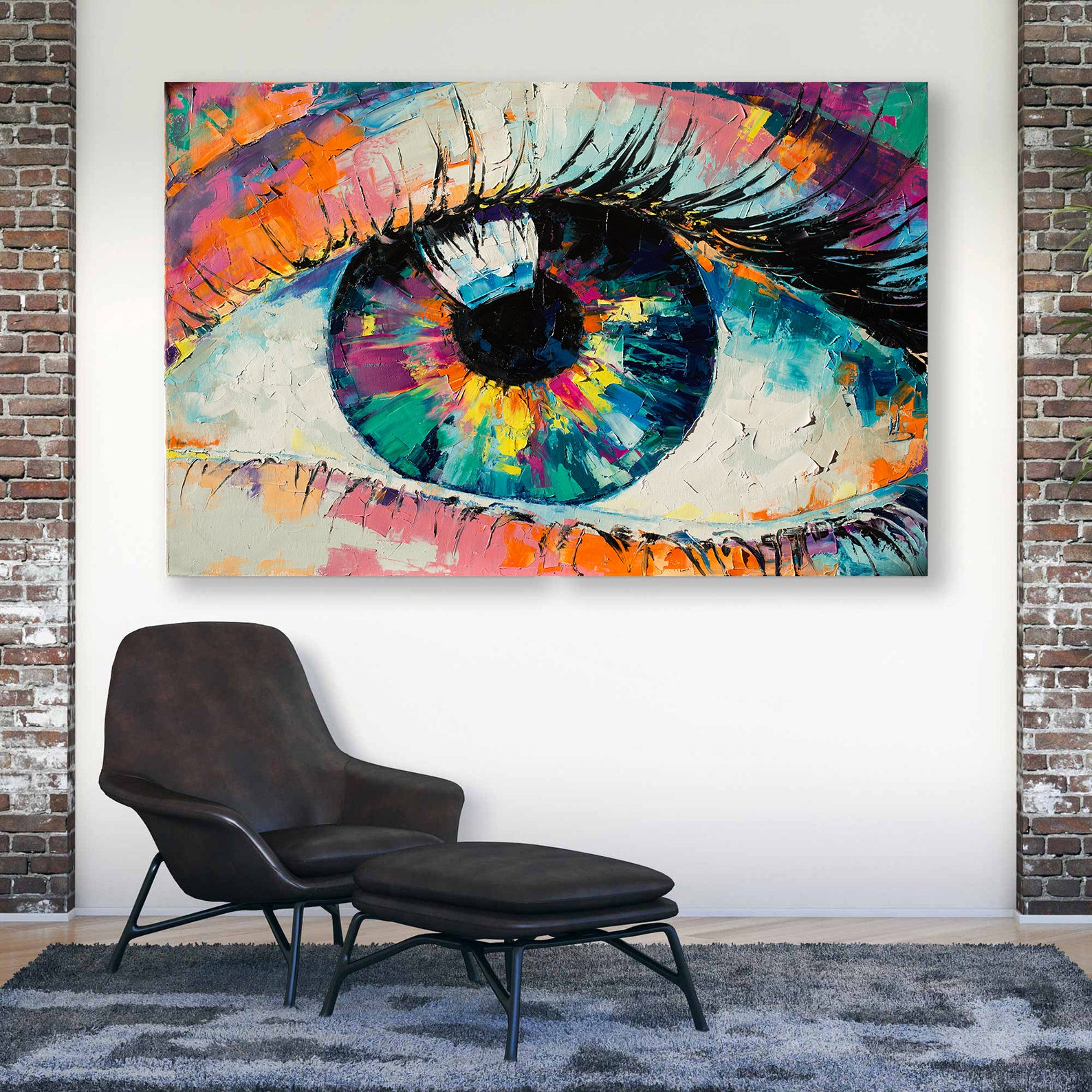 Tableau sur toile - Yeux multicolores